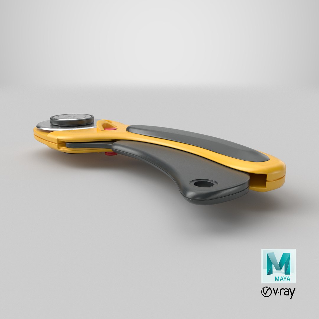 3D OLFA Rotary Fabric Cutter Ergonomic Yellow https://p.turbosquid.com/ts-thumb/qM/TvFA4C/kQ/stemcell_maya_vray_render/png/1748693807/1920x1080/fit_q87/570c75d453547ccd6a12ae0f26ca420dc22b97fb/stemcell_maya_vray_render.jpg