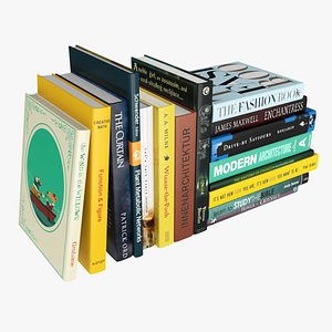 3D Books for interior decoration 02 model