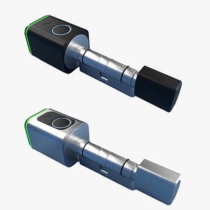 Smart Fingerprint Cylinder Door Lock 3D