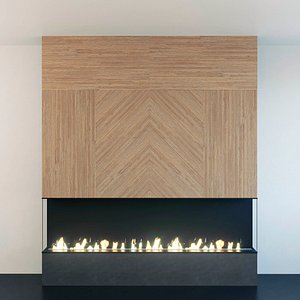 Wall Panel Set 165 Fireplace 3D model