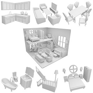 CNC cut and Printable Dollhouse 3D print