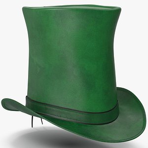 3D Leather Top Hat Green v 4