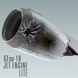 genx-1b jet engine lite 3d c4d