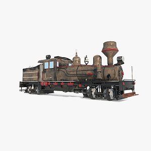 Coal fueled locomotive 3D