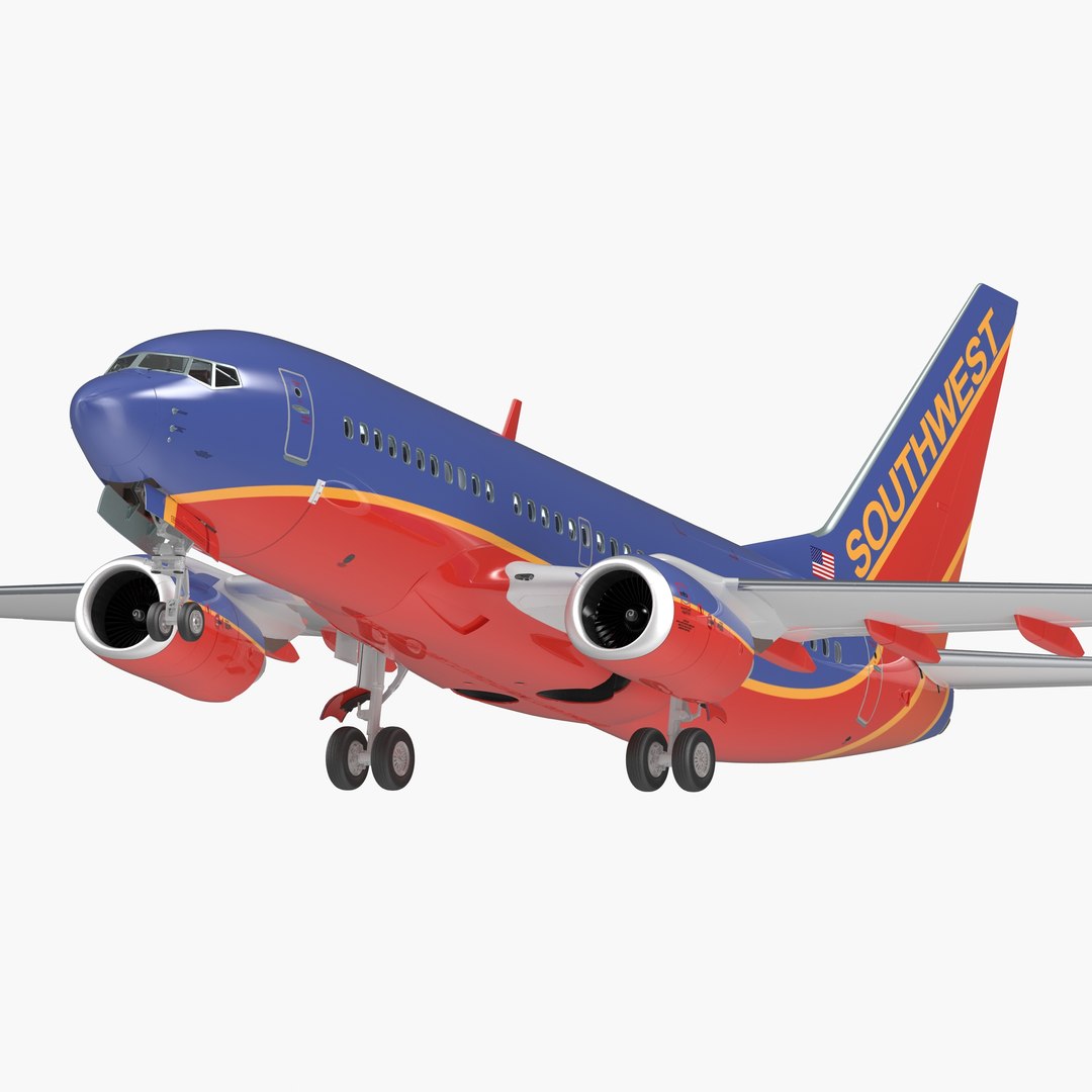 Boeing 737-700 with Interior Southwest Airlines 3D model preview