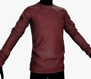 Red Long Sleeve T-Shirt model