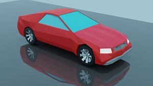 Red modular low poly car