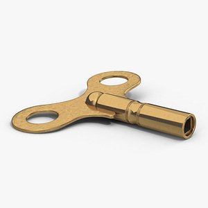 3D windup toy key brass