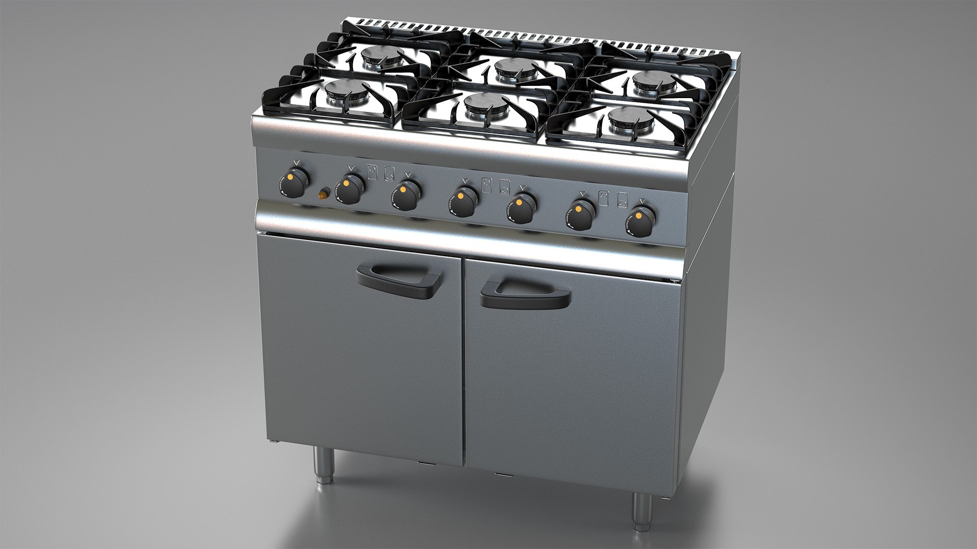 Inox Kitchen Gas Owen 3D model preview