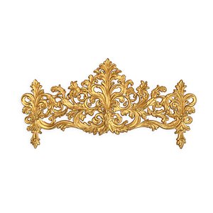 Classic Carved Bed 3D model 17 3D model