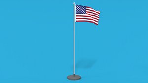 Low Poly Seamless Animated USA Flag