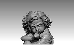 Girl head statue 3D model