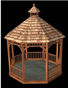 3d cedar gazebo model
