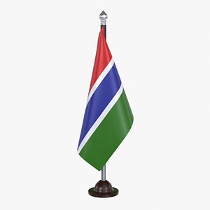 Gambia Flag Stand 3D model