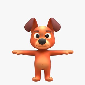 Cartoon Dog Low Poly