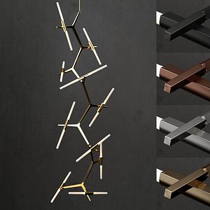 vertical chandelier lighting 3D model