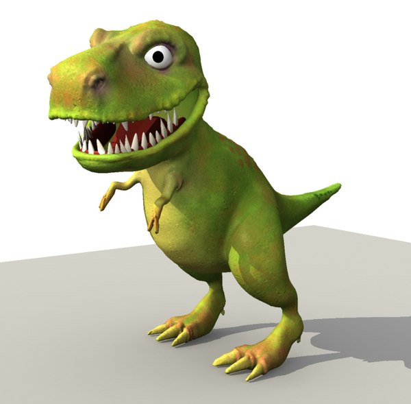 3d model of t-rex cartoon