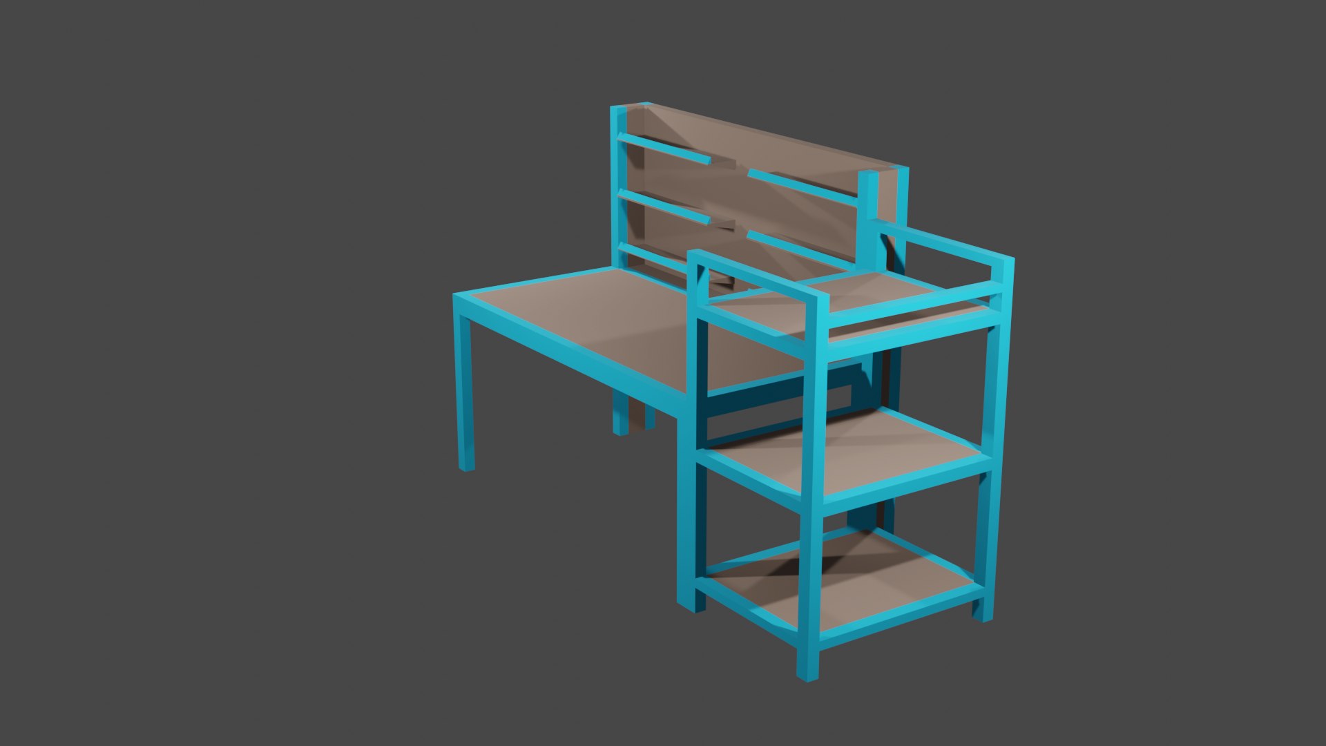 3D Study Desk Model - TurboSquid 2104664