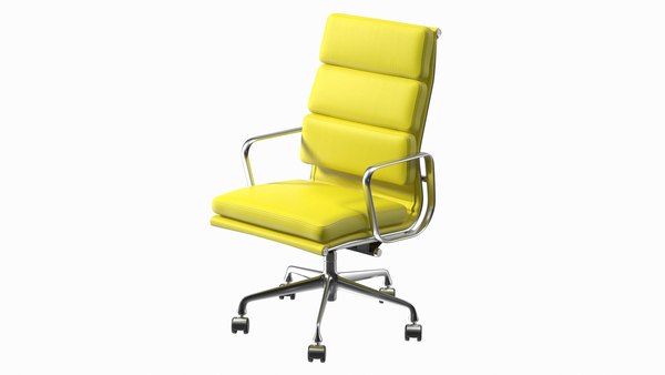 Executive Chair Yellow Leather 3d, Yellow Leather Office Chair