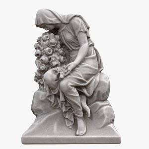 woman flowers v2 3D model