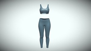3D model Girls Bralette With Leggings In Low Poly