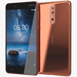 realistic nokia 8 polished 3D model