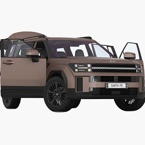 3D Hyundai Santa Fe 2024 Opening doors and trunk