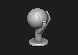 3D Hand Holding Globe