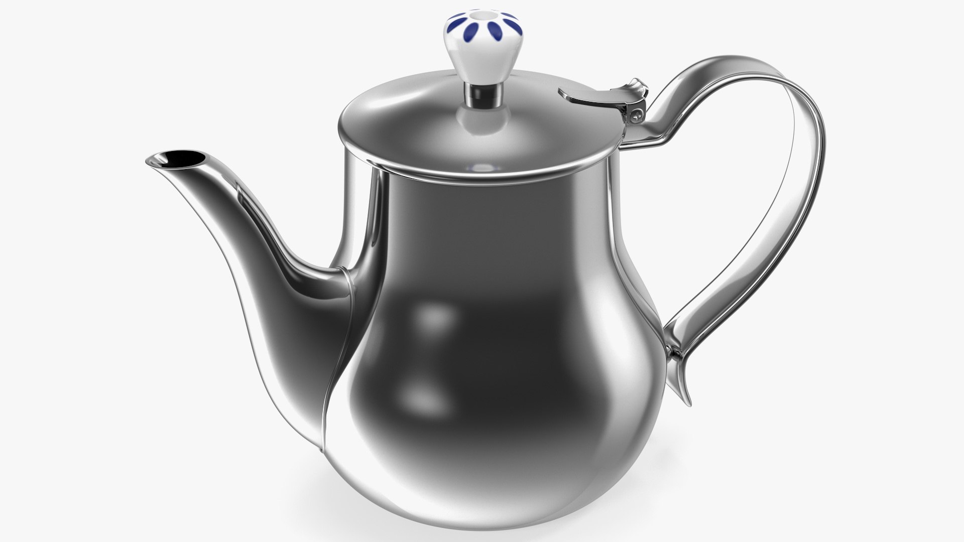 Stainless Steel Teapot 3D model preview