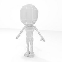 Male Chibi Lowpoly Character Base Mesh