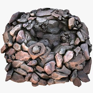3D Iron Metal Ore Minerals