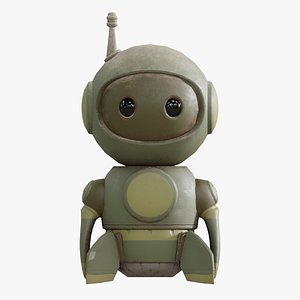 Retrobot Army Paint Version - Technology Mascot - App and Game Ready 3D
