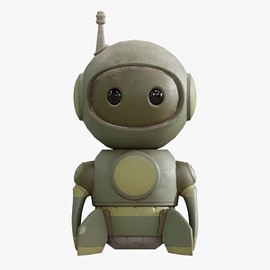 Retrobot Army Paint Version - Technology Mascot - App and Game Ready