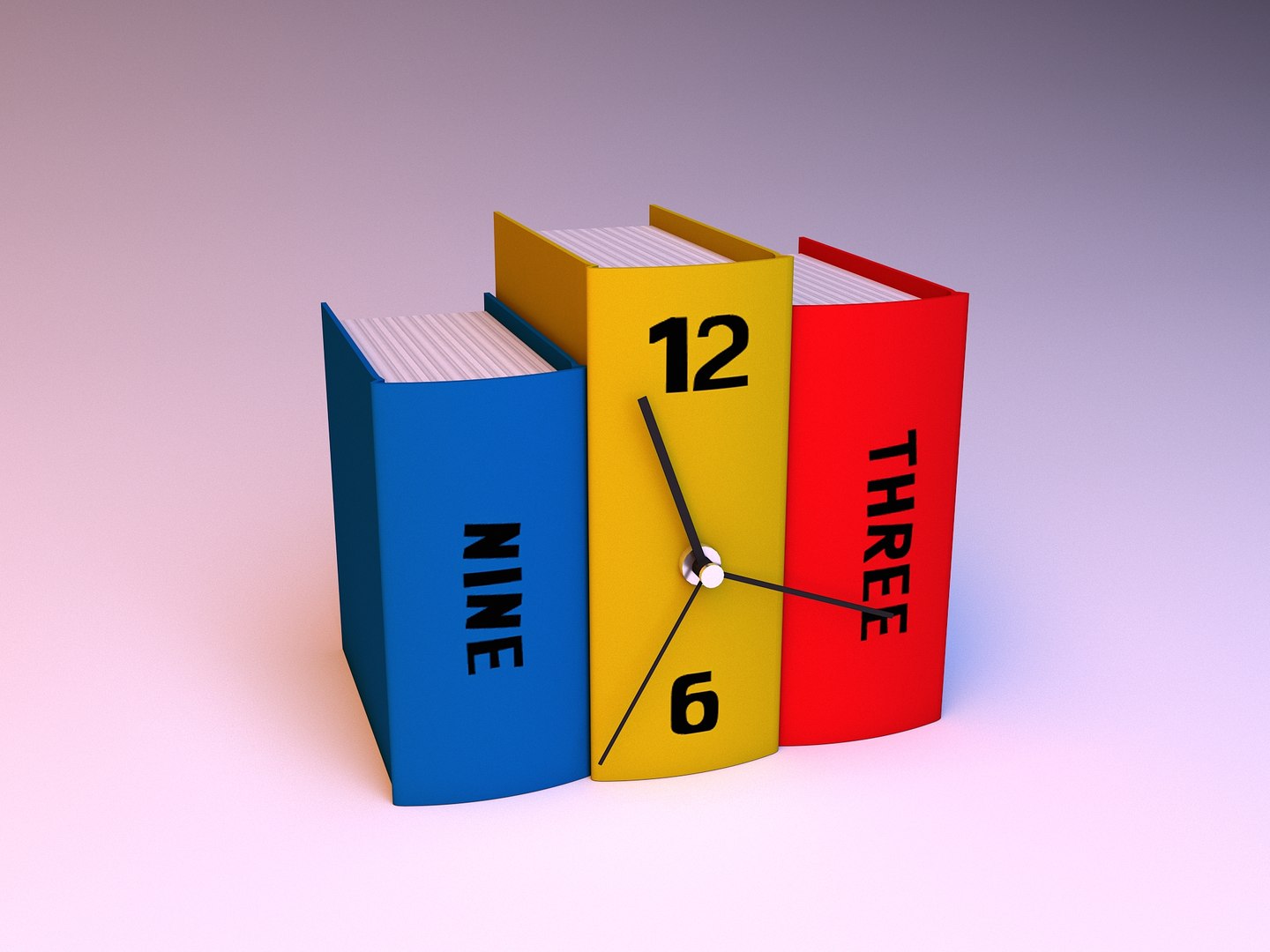 Modern book clock 3D model model - TurboSquid 1735365