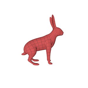 wild rabbit base mesh 3d c4d