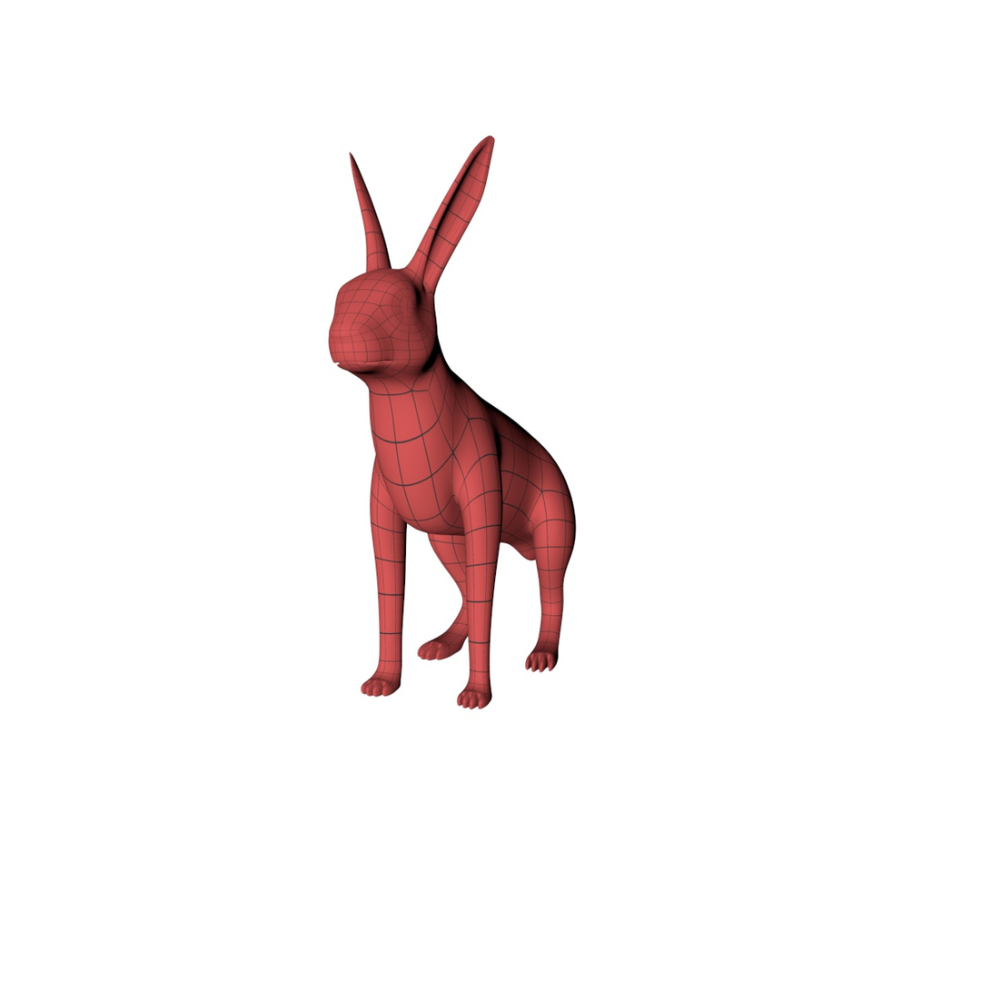 wild rabbit base mesh 3d c4d
