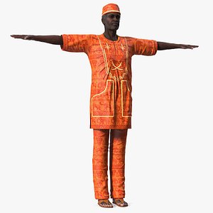 Afro American Man Traditional Style Rigged model