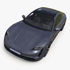 Electric Sports Car Grey Simplified 3D model