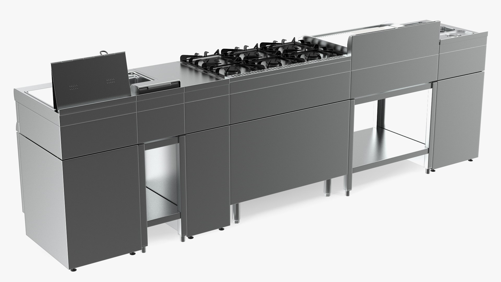 Professional Inox Kitchen Equipment 3D - TurboSquid 1443429