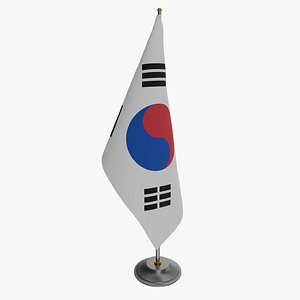 3D Table Flag South Korea