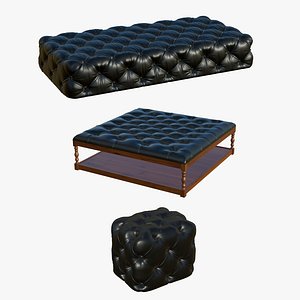 Chesterfield Realistic Leather Sofa Table