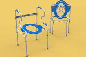 3D PORTABLE TOILET SEAT FOLDING COMMODE CHAIR WALKER RAISED STAND