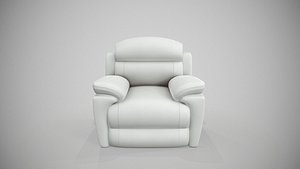 Snow White Luxury Leather Recliner Sofa Single Seater model