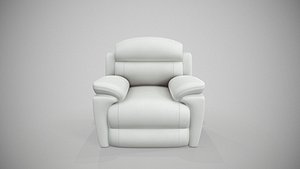 Snow White Luxury Leather Recliner Sofa Single Seater