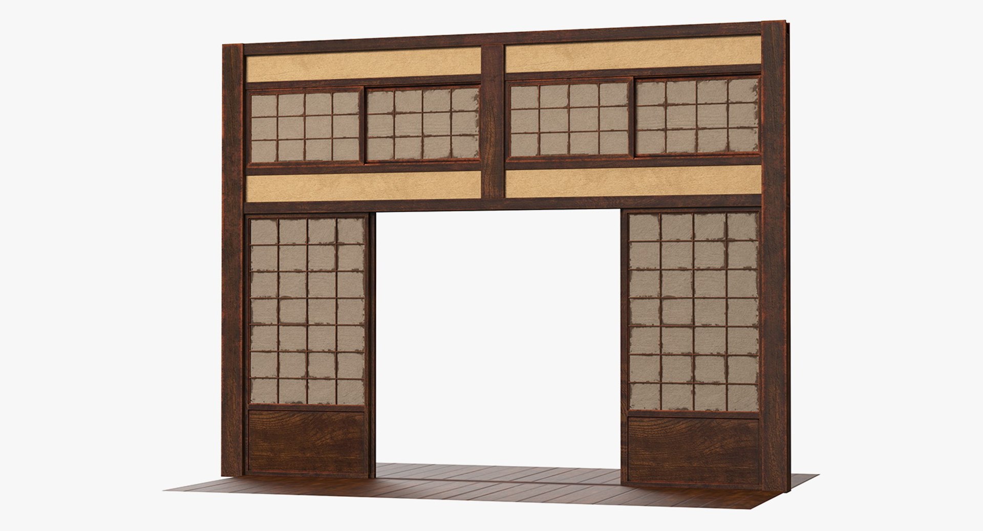 Japanese Sliding Door 3D model preview