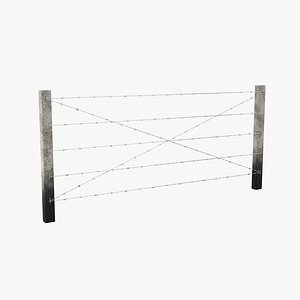 3D model Barbed Wire Fence for Land