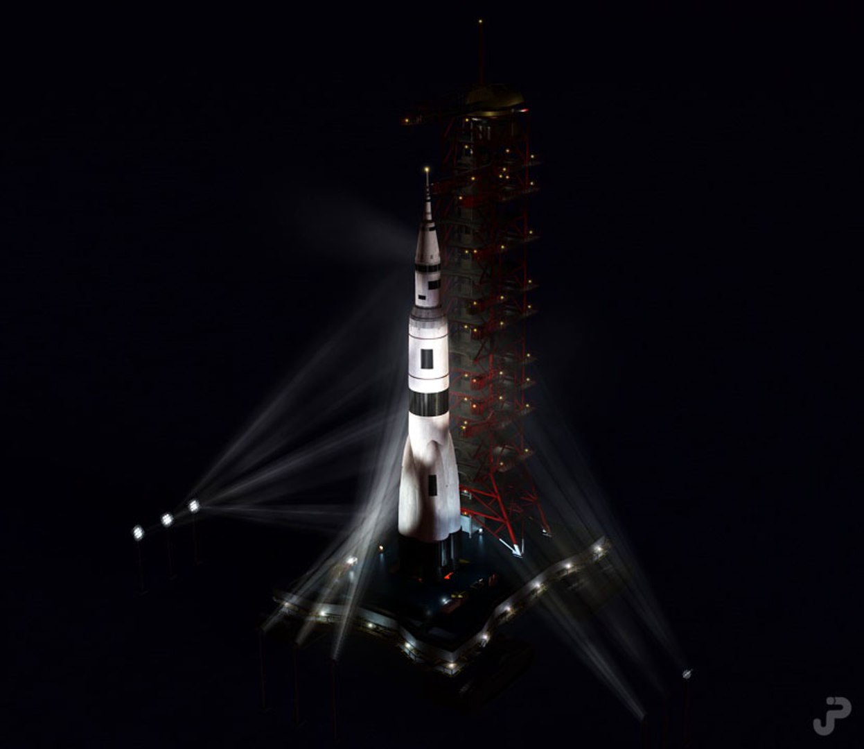 Launch Platform Rocket 3d Model