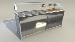3D model stainless steel hot table