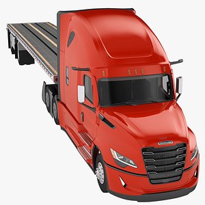 Freightliner Cascadia 2025 Flat Trailer 02