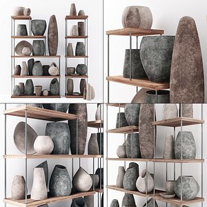 dishes stone decor 3D